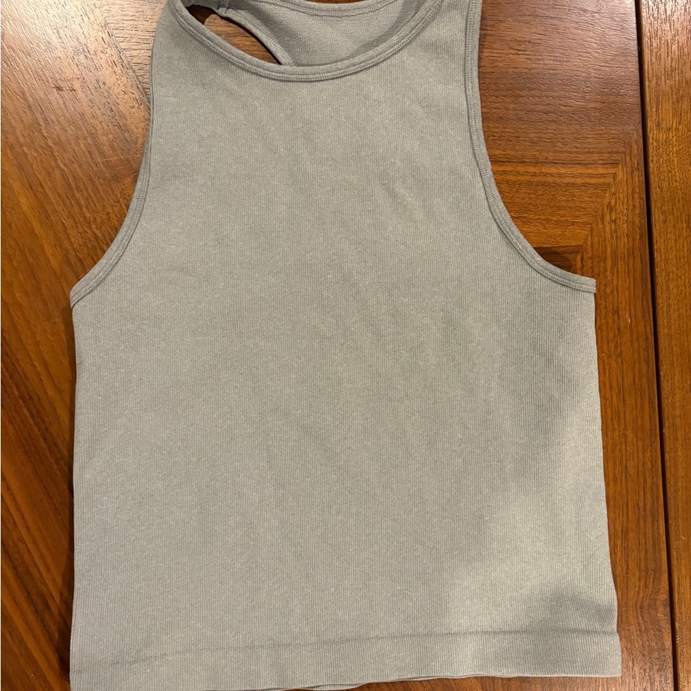 Free People Light Gray Ribbed Tank